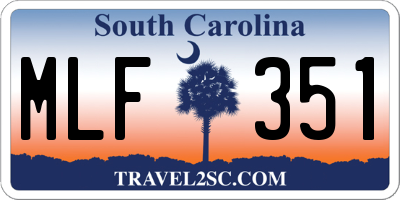 SC license plate MLF351