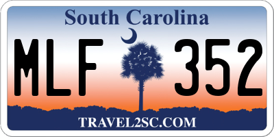 SC license plate MLF352