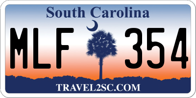 SC license plate MLF354