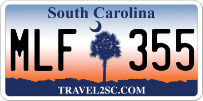 SC license plate MLF355