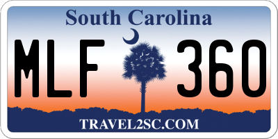 SC license plate MLF360