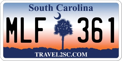 SC license plate MLF361