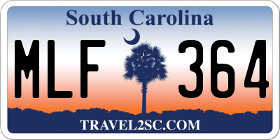 SC license plate MLF364