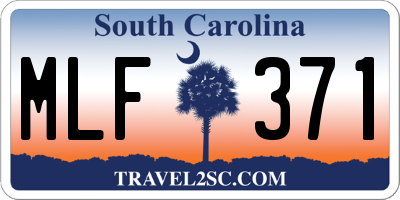 SC license plate MLF371