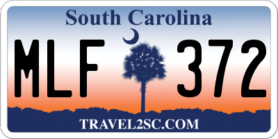 SC license plate MLF372