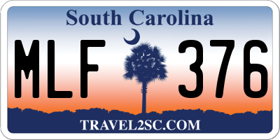 SC license plate MLF376