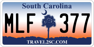 SC license plate MLF377