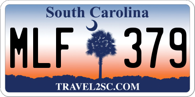 SC license plate MLF379