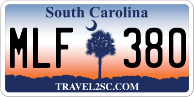 SC license plate MLF380