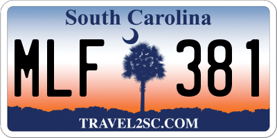 SC license plate MLF381