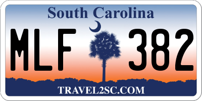 SC license plate MLF382