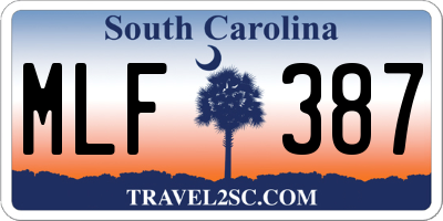 SC license plate MLF387