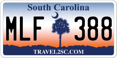 SC license plate MLF388