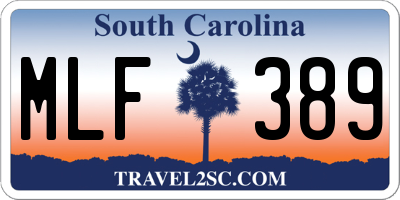 SC license plate MLF389