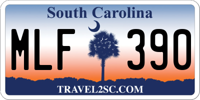 SC license plate MLF390