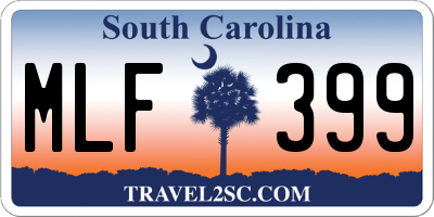 SC license plate MLF399