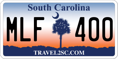 SC license plate MLF400