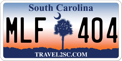 SC license plate MLF404