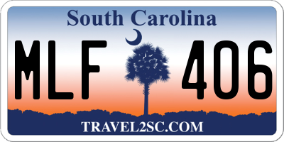 SC license plate MLF406