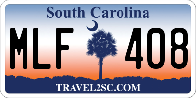 SC license plate MLF408