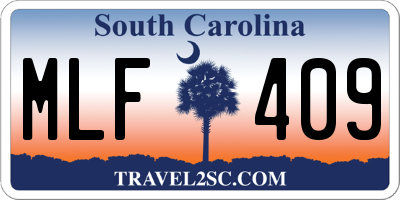 SC license plate MLF409