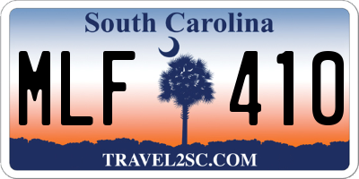 SC license plate MLF410