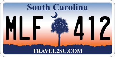 SC license plate MLF412
