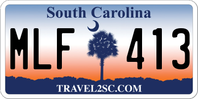 SC license plate MLF413