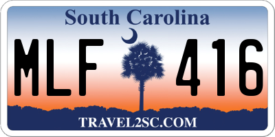 SC license plate MLF416