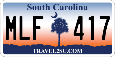 SC license plate MLF417