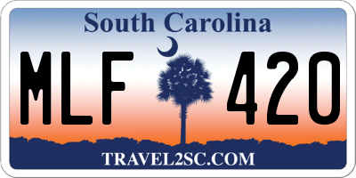 SC license plate MLF420