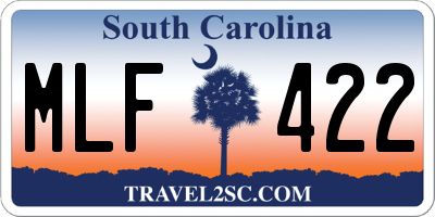 SC license plate MLF422