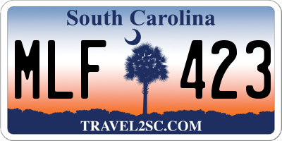 SC license plate MLF423