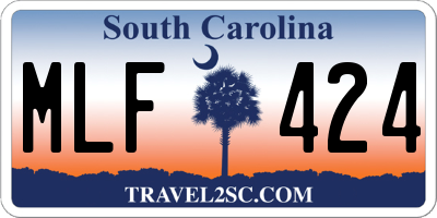 SC license plate MLF424