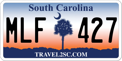 SC license plate MLF427