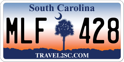 SC license plate MLF428