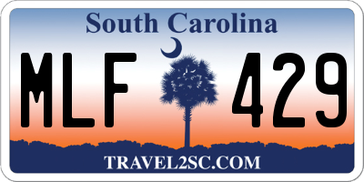 SC license plate MLF429