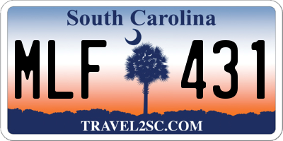 SC license plate MLF431