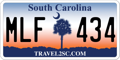 SC license plate MLF434