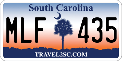 SC license plate MLF435
