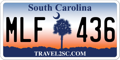 SC license plate MLF436