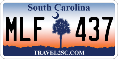 SC license plate MLF437