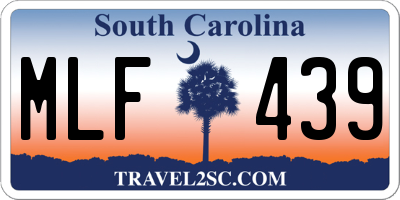 SC license plate MLF439