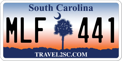 SC license plate MLF441