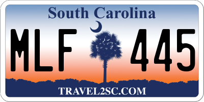 SC license plate MLF445