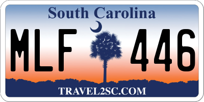 SC license plate MLF446