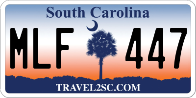 SC license plate MLF447