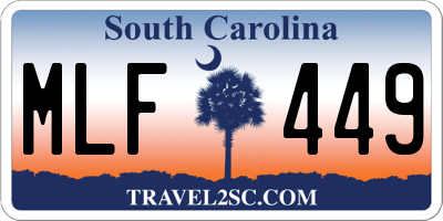 SC license plate MLF449