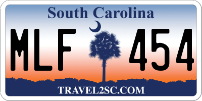 SC license plate MLF454