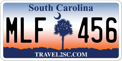 SC license plate MLF456